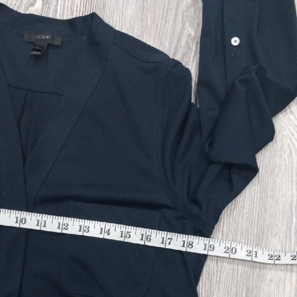 J.Crew Wmen's Stylish Navy Long Sleve Button Up Dresss Size S - Picture 12 of 16